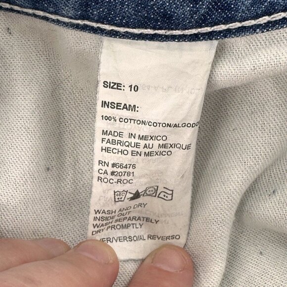 Tommy Hilfiger Vtg Y2K Logo Cargo slit Denim Jean Skirt size 10 Carpenter Mini - Picture 4 of 11